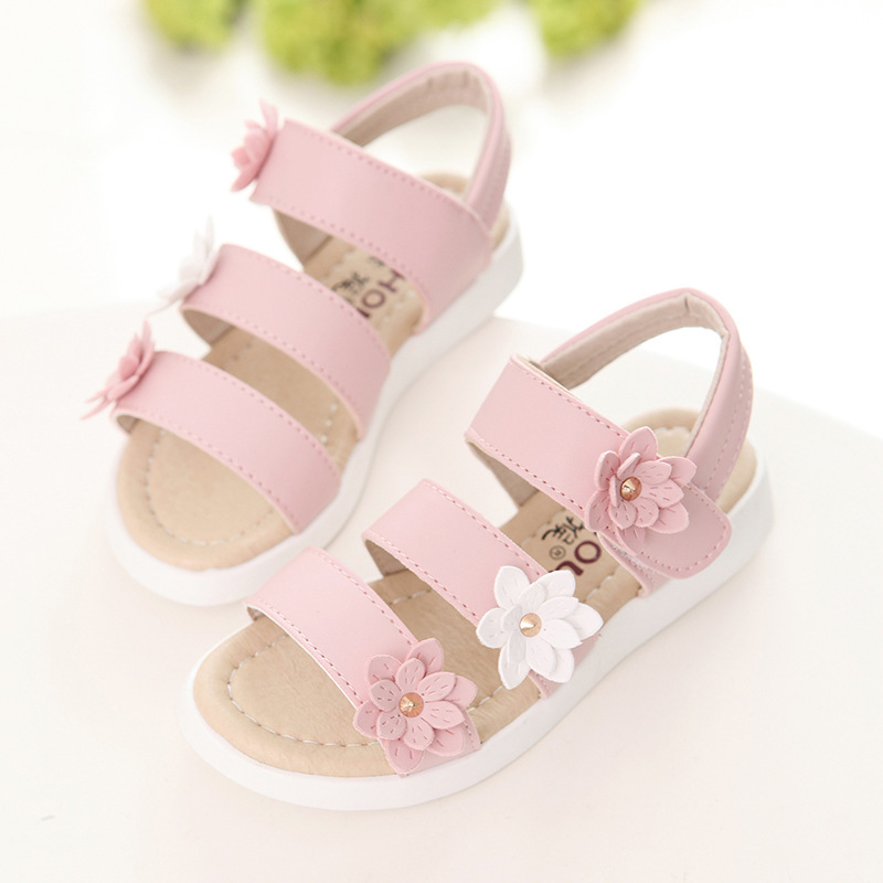 2021 summer soft girl sandals flower gladiator shoes flower girl princess shoes beach shoes