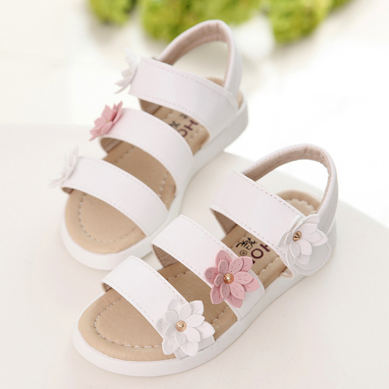 2021 summer soft girl sandals flower gladiator shoes flower girl princess shoes beach shoes