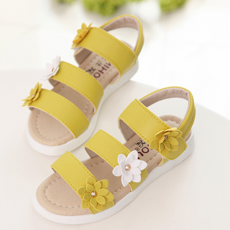 2021 summer soft girl sandals flower gladiator shoes flower girl princess shoes beach shoes