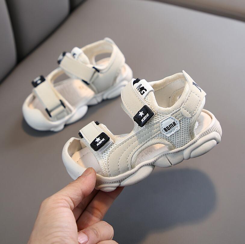 2021 summer new girls boys beach shoes baby cork shoes leather sandals fashion casual shoes
