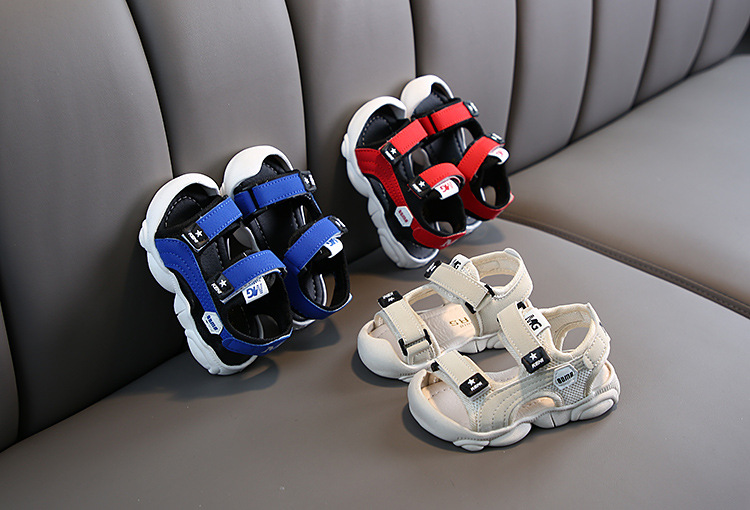 2021 summer new girls boys beach shoes baby cork shoes leather sandals fashion casual shoes