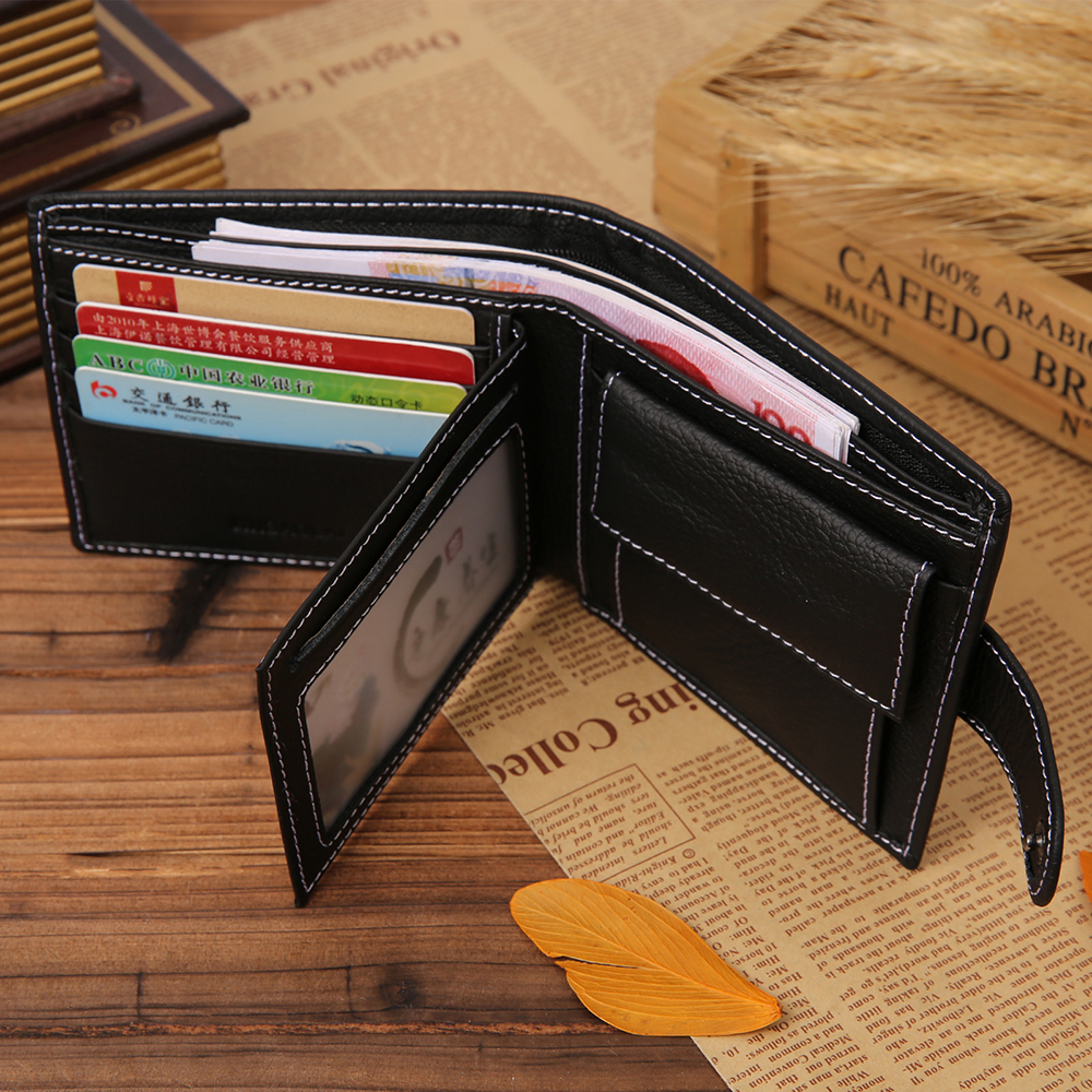 Men Wallets Male Genuine Leather Wallet Coin Pocket Card Holder