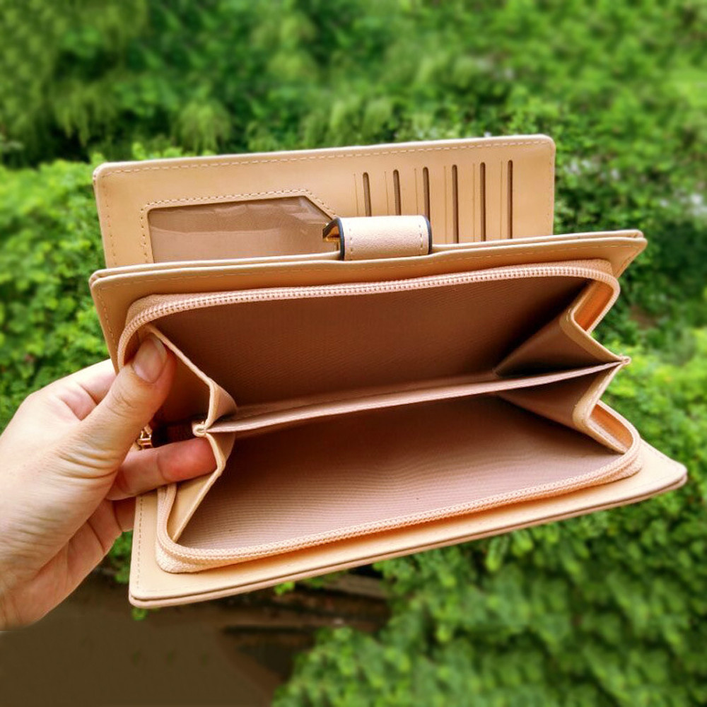 New Style Quality Leather Women Wallets Hollowed Leaf Ladies Handbags Fashion Girl Accessories