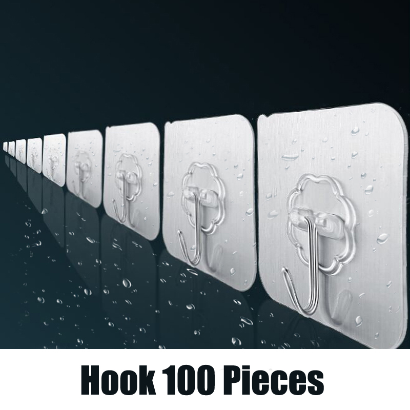 10-100 PCS Strong Transparent Suction Cup Sucker Self Adhesive wall Hooks In Bathroom Kitchen Stick