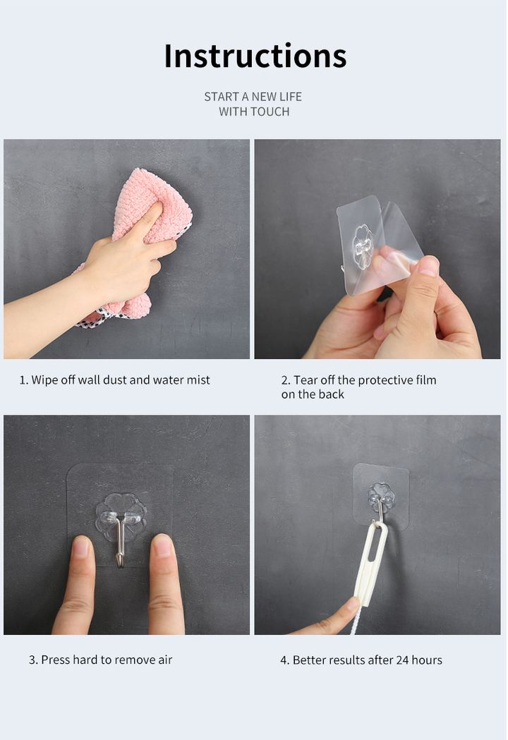 10-100 PCS Strong Transparent Suction Cup Sucker Self Adhesive wall Hooks In Bathroom Kitchen Stick