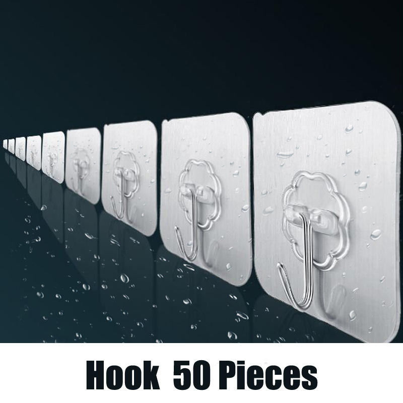 10-100 PCS Strong Transparent Suction Cup Sucker Self Adhesive wall Hooks In Bathroom Kitchen Stick