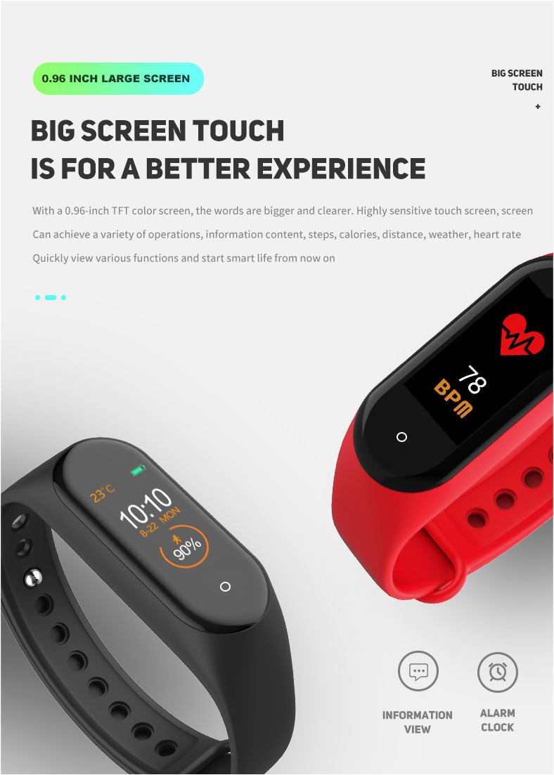Smart band 4 Fitness Tracker Watch Sport bracelet Heart Rate Blood Pressure Smartband Monitor Health