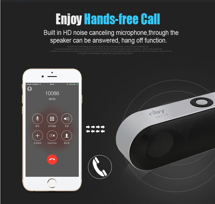 New NBY-18 Mini Bluetooth Speaker  Wireless Speaker Sound System 3D Stereo Music Surround Subwoofer