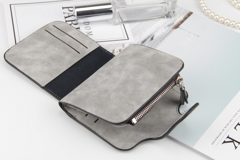 New style ladies luxury multifunctional wallet ladies frosted leather female wallet coin purse