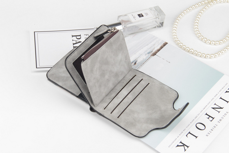 New style ladies luxury multifunctional wallet ladies frosted leather female wallet coin purse