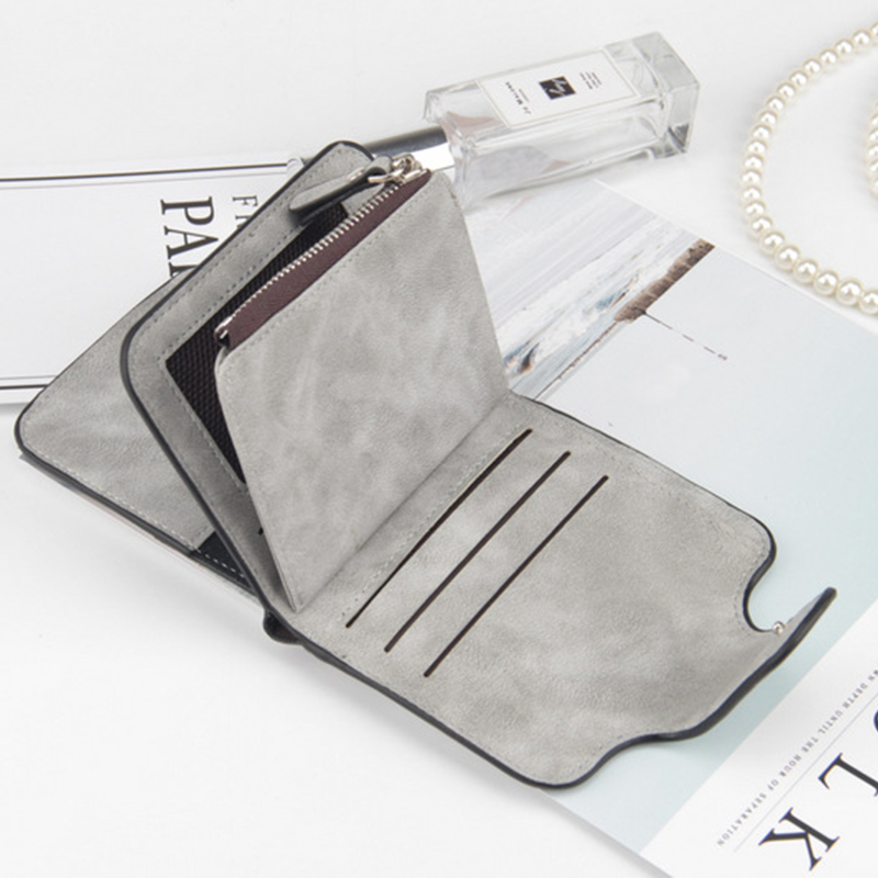 New style ladies luxury multifunctional wallet ladies frosted leather female wallet coin purse