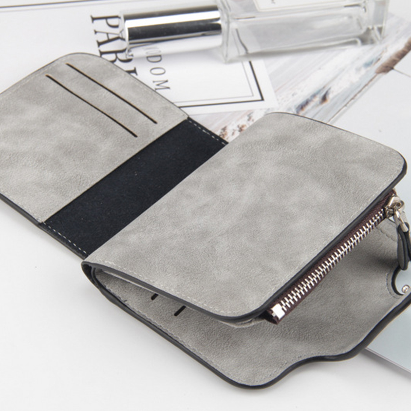 New style ladies luxury multifunctional wallet ladies frosted leather female wallet coin purse