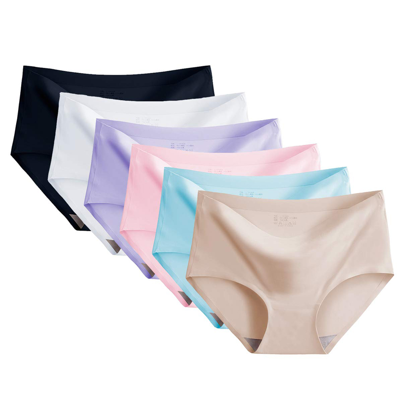 8 Pieces Women&apos;s underwear seamless trendy ice silk panties ladies faceless panties line