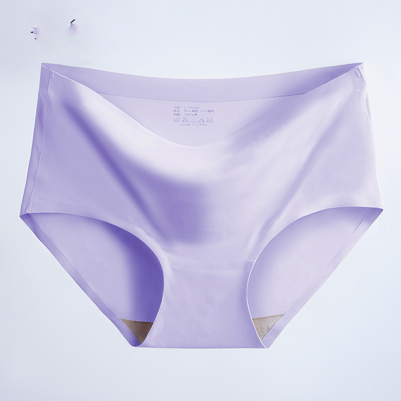 8 Pieces Women&apos;s underwear seamless trendy ice silk panties ladies faceless panties line