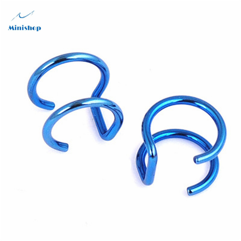 10 pieces of fashion double C cartilage earrings for men and women