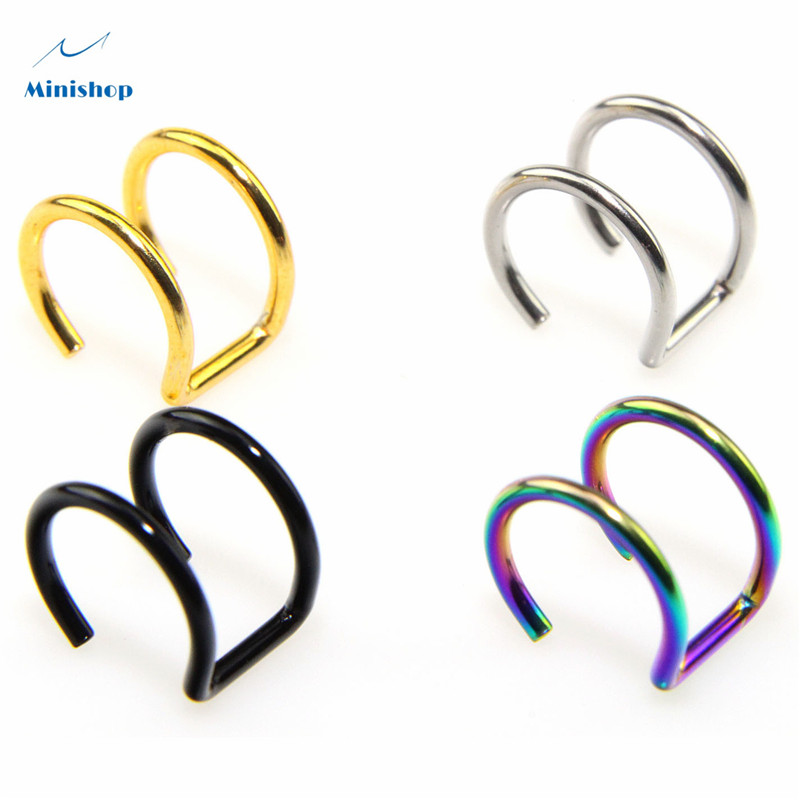 10 pieces of fashion double C cartilage earrings for men and women