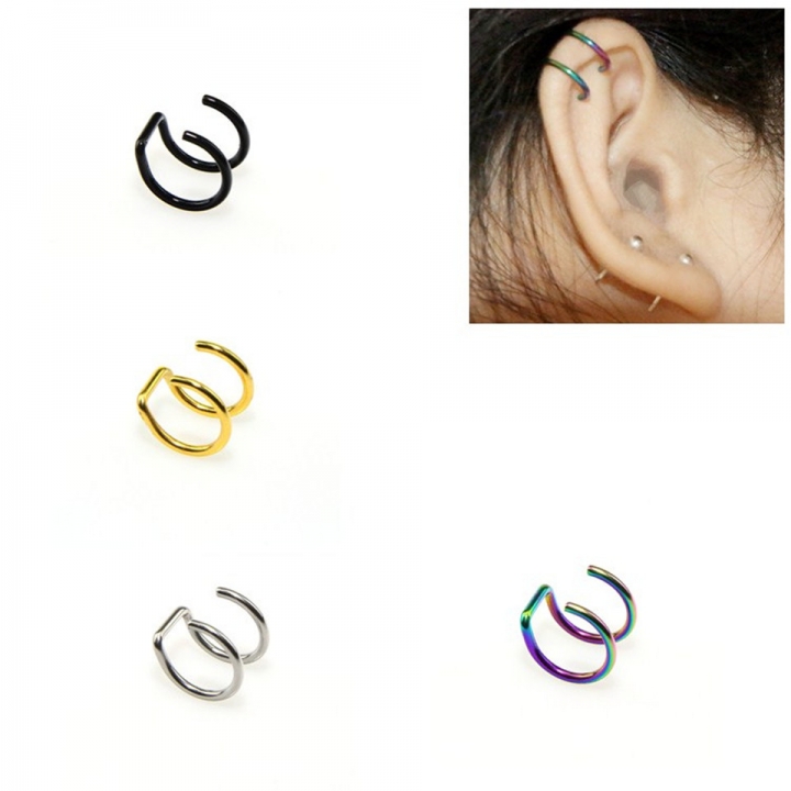 10 pieces of fashion double C cartilage earrings for men and women