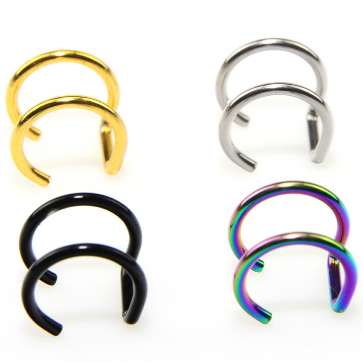 10 pieces of fashion double C cartilage earrings for men and women