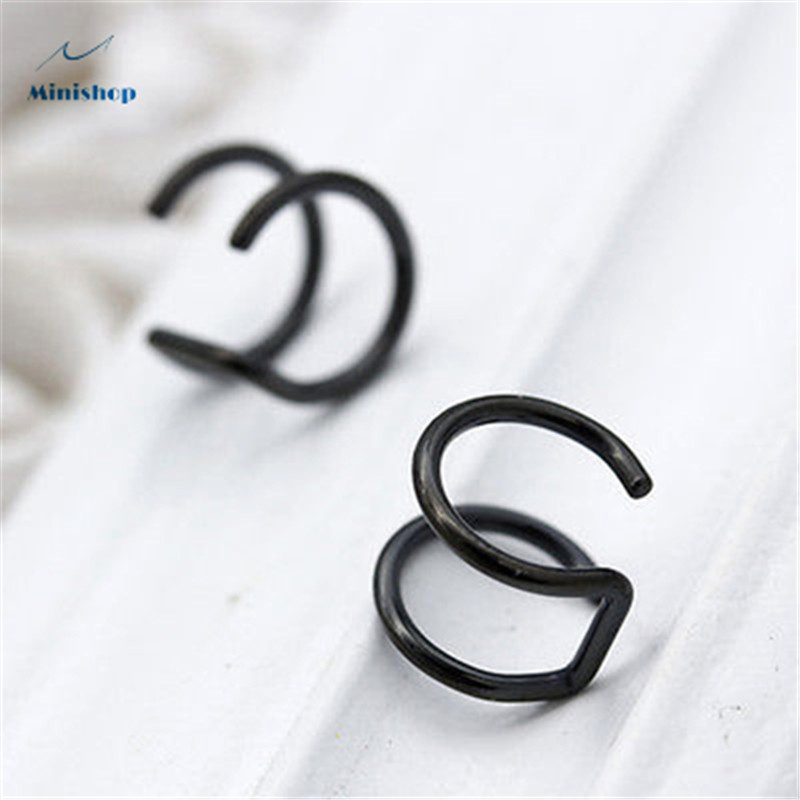 10 pieces of fashion double C cartilage earrings for men and women