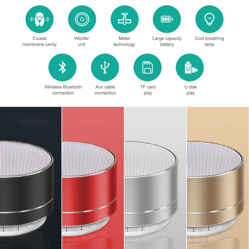 A10 Wireless Bluetooth Audio Small Steel Cannon Subwoofer Mini Portable Gift Card Bluetooth Speaker
