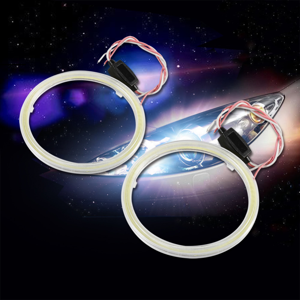 2 pieces Halo LED Rings Angel Eye Car Headlight COB 60/70/80/90/100/110/120 mm Chips Headlight DRL