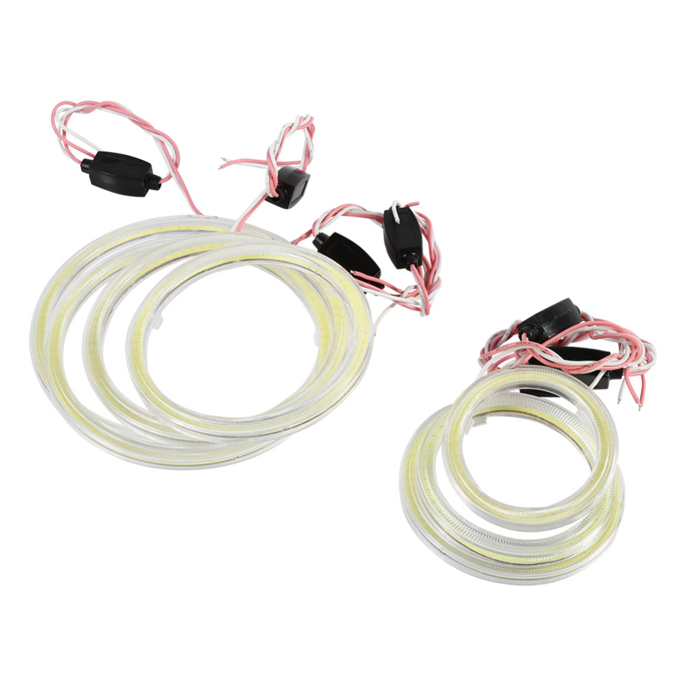 2 pieces Halo LED Rings Angel Eye Car Headlight COB 60/70/80/90/100/110/120 mm Chips Headlight DRL