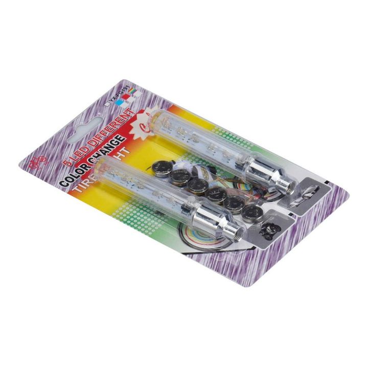 2 PCS 5 LED Flash Light Bicycle Motorcycle Car Bike Tyre Tire Wheel Valve Lamp