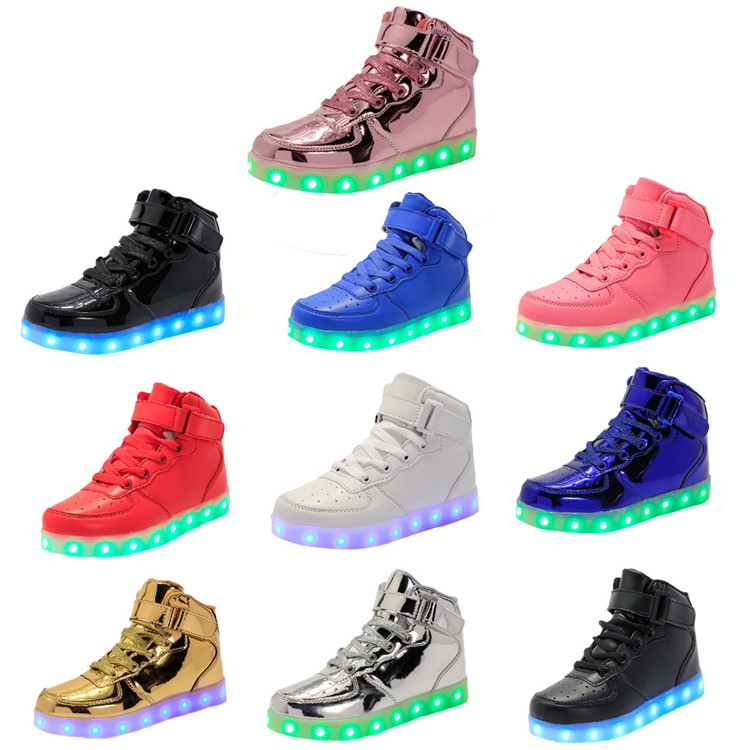 10 Colors USB Charging Led Luminous Glowing Sneakers Children Shoes Light Up Kids Girls Boys Boots