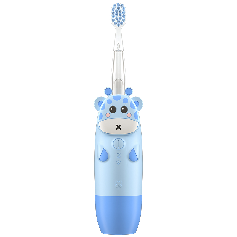 Kids Electric Toothbrush IPX7 Waterproof 4Cleaning Mode Replaceable Battery Silicone Baby Toothbrush