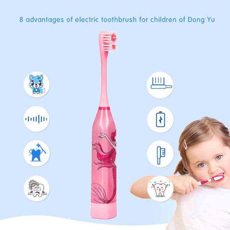 Toothbrush Cartoon Pattern Double-sided Tooth Brush Electric Teeth Brush For KidsBathing &amp; Skin Care