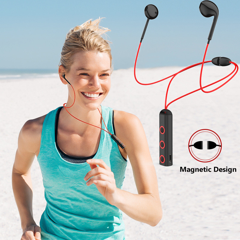 Bluetooth 4.1 Headset Magnetic Absorption Design Wireless Music Headphone HIFI Stereo Earphone
