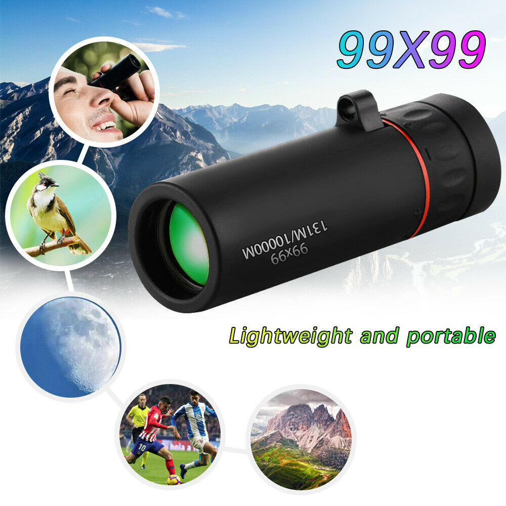 99x99 Monocular Telescope Light Night Vision Zoom + Simple Clip Sightseeing-