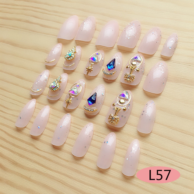 2021 Manicure Fashion Girl Wearing Nail Piece Removable Bride's Evening Parties Fake Nails