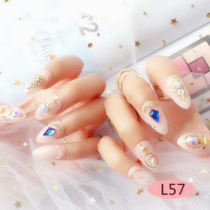 2021 Manicure Fashion Girl Wearing Nail Piece Removable Bride's Evening Parties Fake Nails