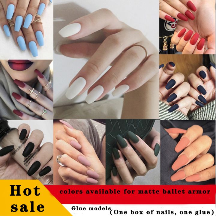 24 pieces of voluptuous matte ballet, matte nail pieces, trapezoidal nail products, direct supply