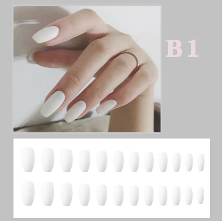24 pieces of voluptuous matte ballet, matte nail pieces, trapezoidal nail products, direct supply