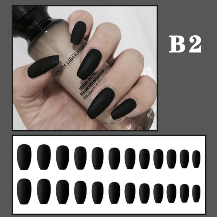 24 pieces of voluptuous matte ballet, matte nail pieces, trapezoidal nail products, direct supply