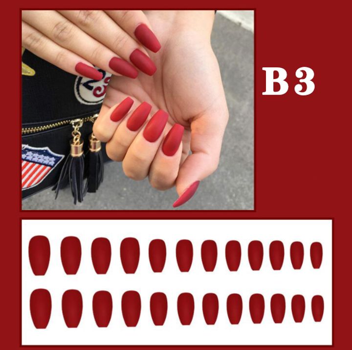 24 pieces of voluptuous matte ballet, matte nail pieces, trapezoidal nail products, direct supply