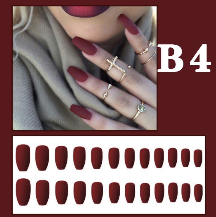 24 pieces of voluptuous matte ballet, matte nail pieces, trapezoidal nail products, direct supply