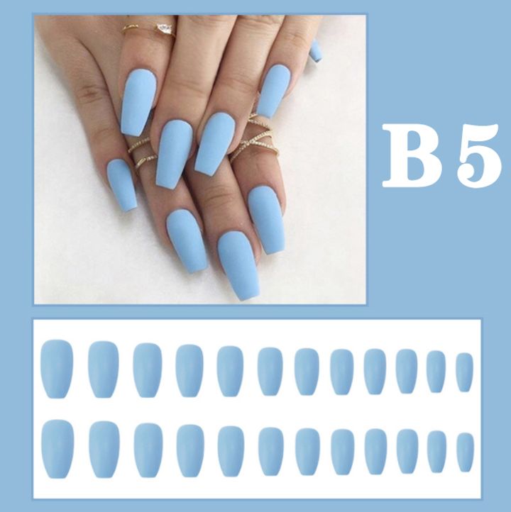 24 pieces of voluptuous matte ballet, matte nail pieces, trapezoidal nail products, direct supply