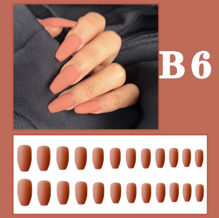 24 pieces of voluptuous matte ballet, matte nail pieces, trapezoidal nail products, direct supply