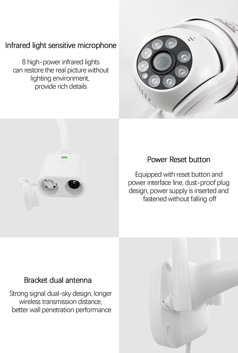 Original Outdoor IP Camera CCTV HD 1080P 270° Rotate Wifi Webcam Humanoid Detect Security Camers