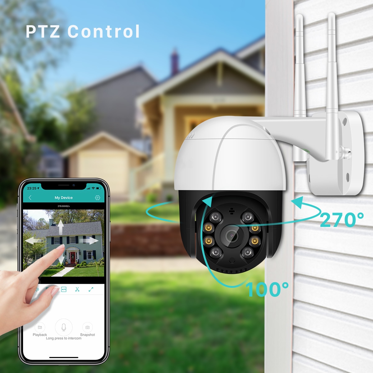 5MP PTZ Wifi IP Camera CCTV Outdoor PTZ 4X Zoom Wireless Camera P2P Audio Security