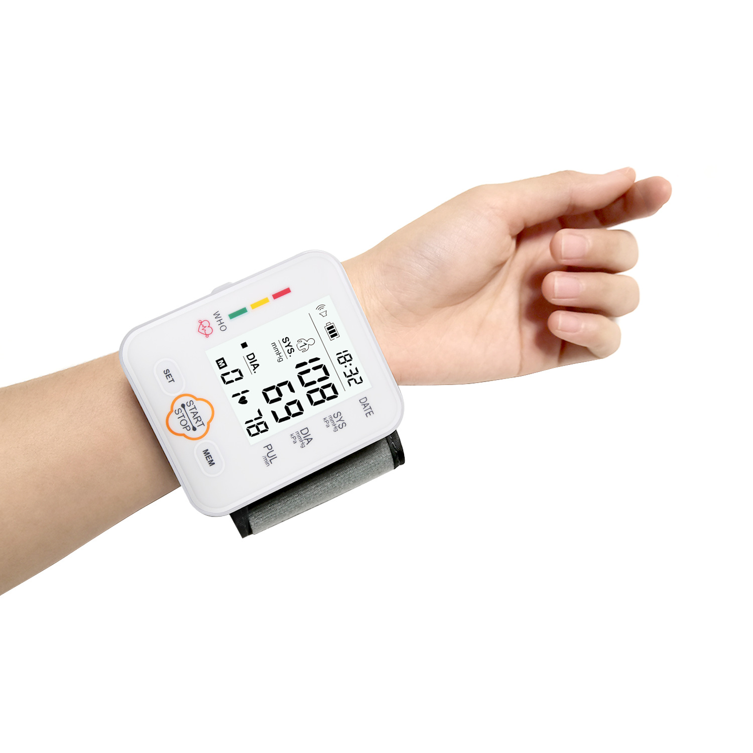 Digital Blood Pressure Monitor Sphygmomanometer Pulse Rate Heart Beat Rate Meter Device Health Care