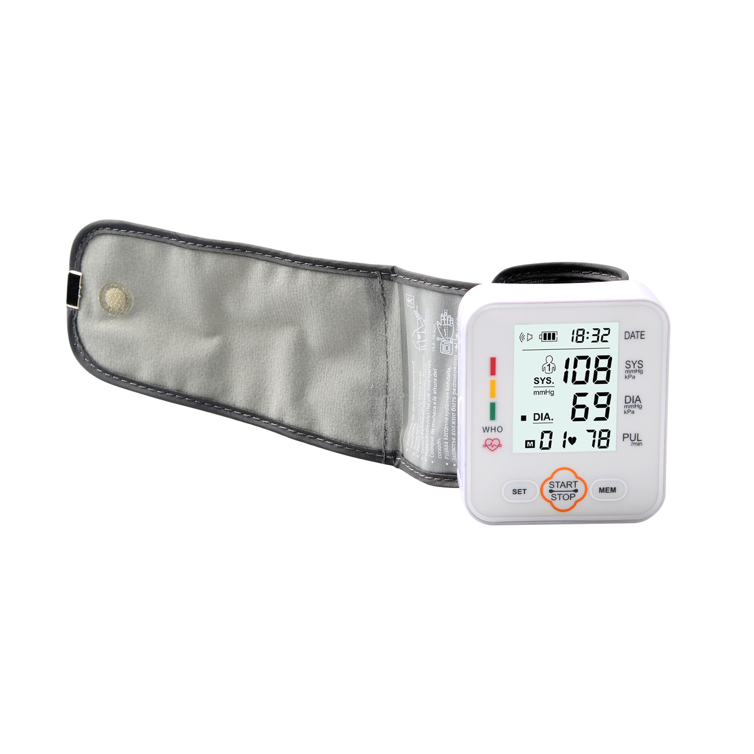 Digital Blood Pressure Monitor Sphygmomanometer Pulse Rate Heart Beat Rate Meter Device Health Care