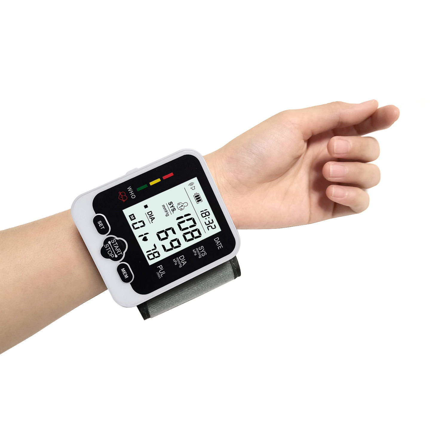 Digital Blood Pressure Monitor Sphygmomanometer Pulse Rate Heart Beat Rate Meter Device Health Care