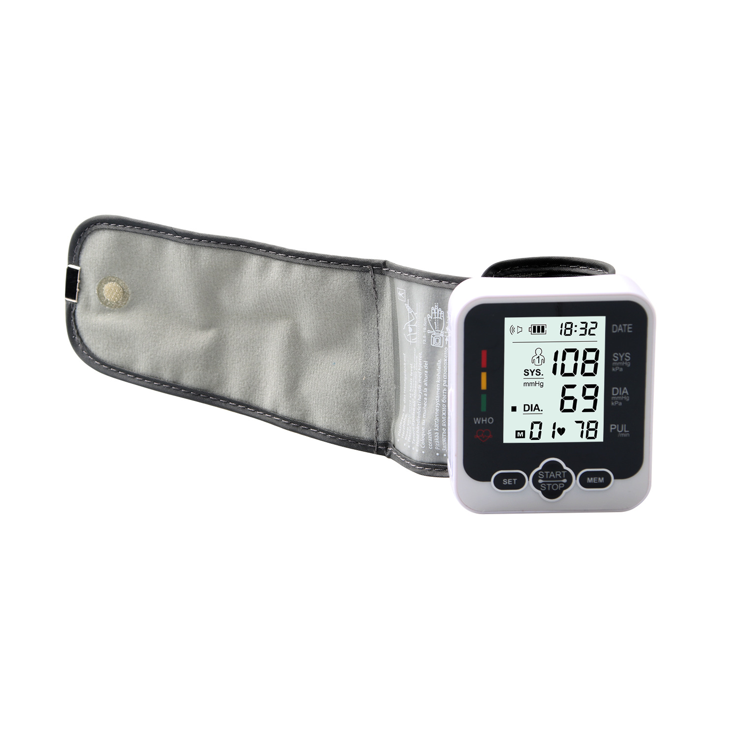 Digital Blood Pressure Monitor Sphygmomanometer Pulse Rate Heart Beat Rate Meter Device Health Care