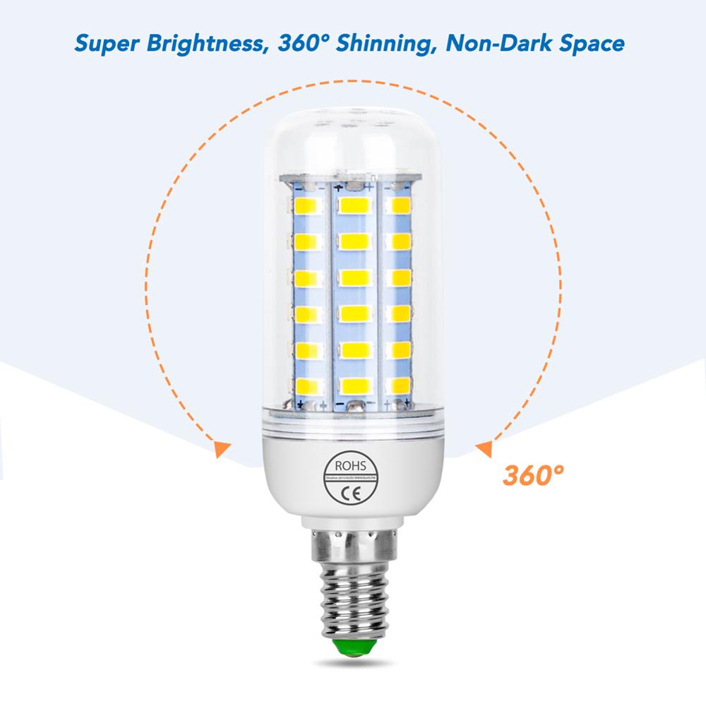 220V E14 Corn Lamp Candle GU10 LED Lamp Lampada LED Light For Home 5730 Chandelier Light