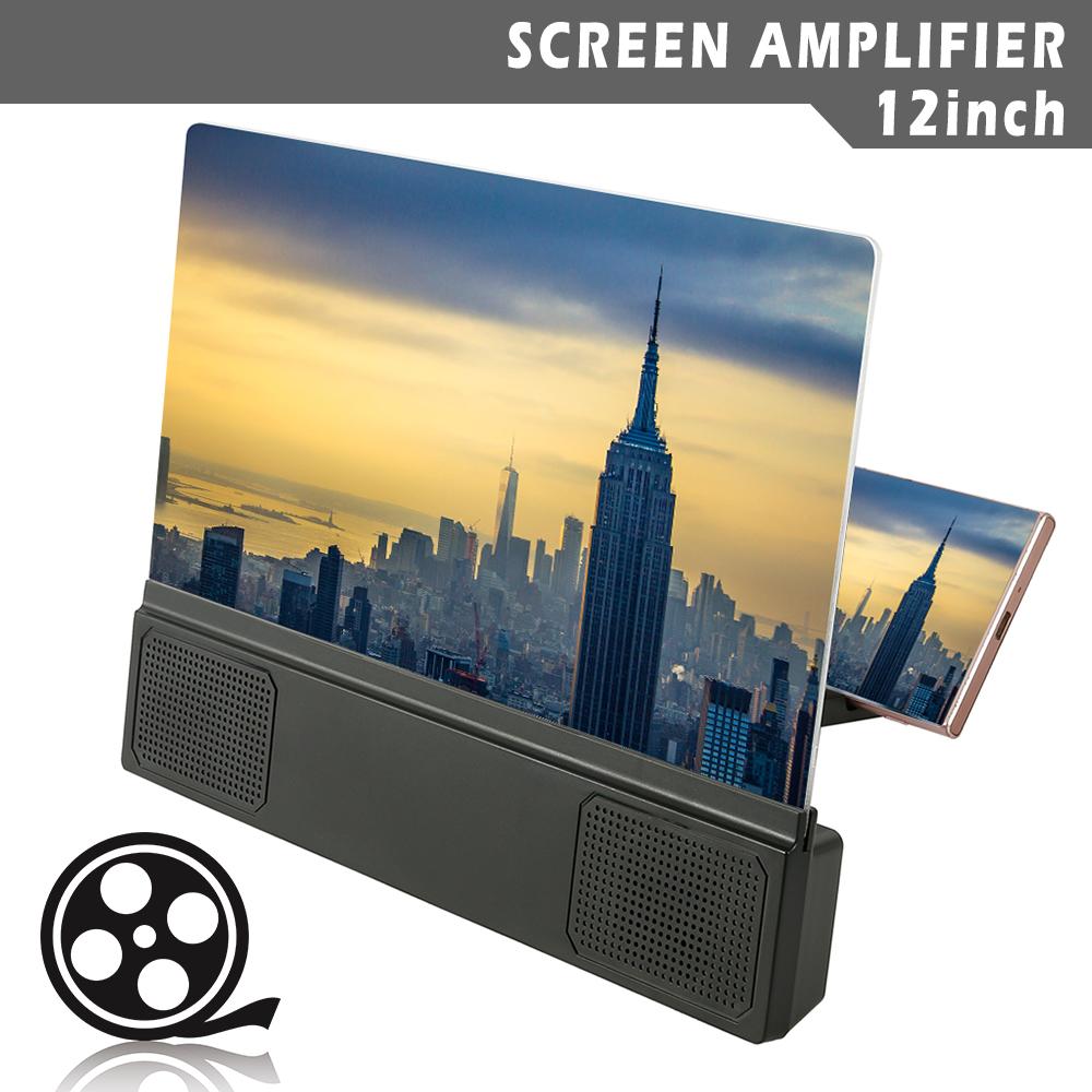 3D HD Phone Screen Magnifier Amplifier Movie Video Enlarger Screen 12 Inch Movies Video Projector
