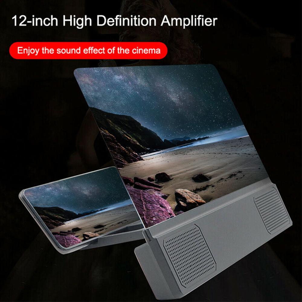 3D HD Phone Screen Magnifier Amplifier Movie Video Enlarger Screen 12 Inch Movies Video Projector